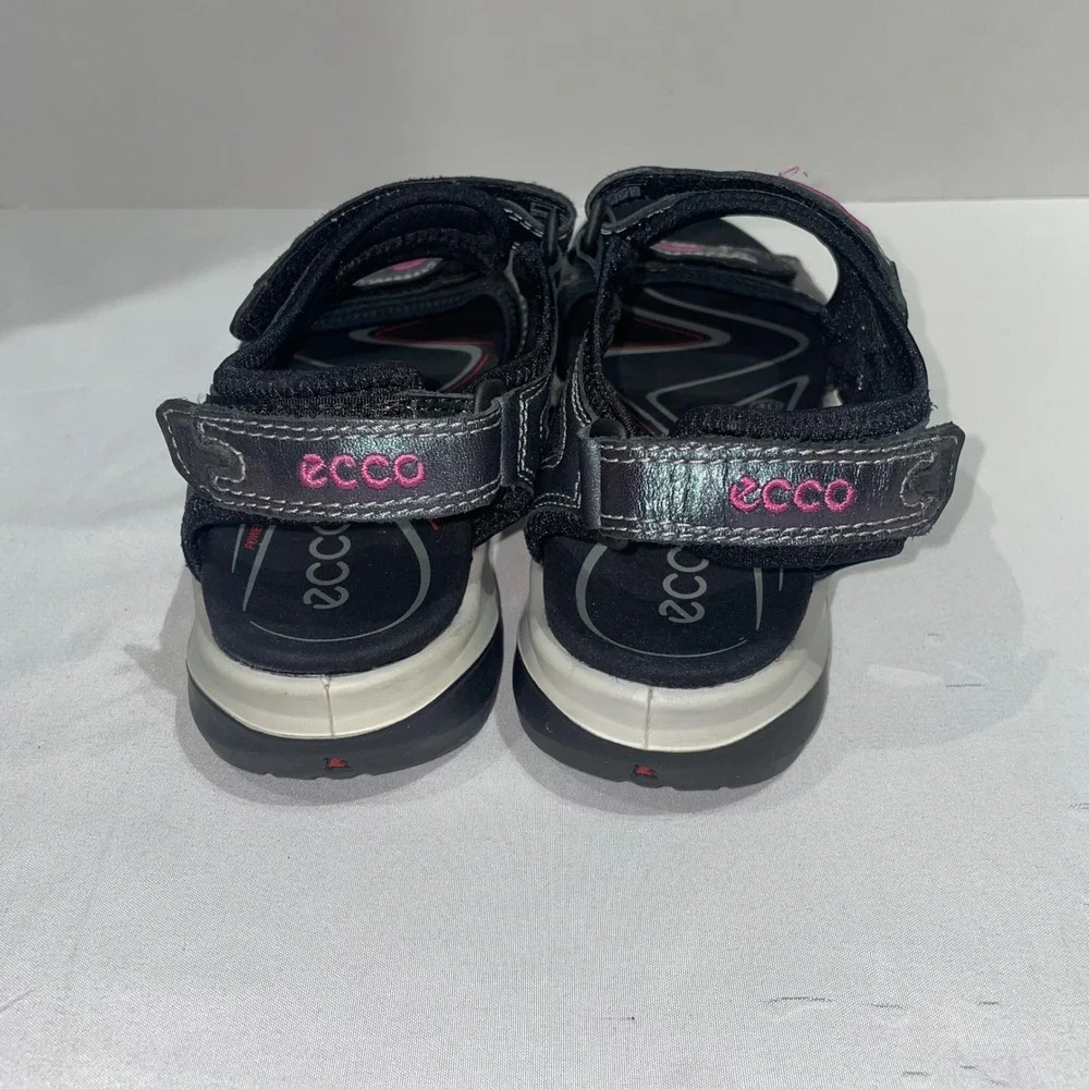 ECCO Yucatan Sandals Womens 40 Metallic Iridescent Black Grey Pink Hiking